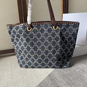 Celine Vintage Triomphe Denim Tote - 48×37cm - 5