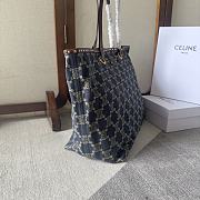 Celine Vintage Triomphe Denim Tote - 48×37cm - 2