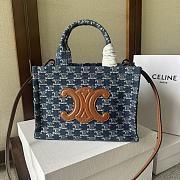 Celine Cabas Triomphe Blue Tote - 25.5x18.5x12cm - 1