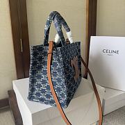 Celine Cabas Triomphe Blue Tote - 25.5x18.5x12cm - 5