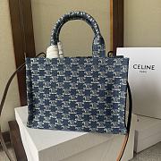 Celine Cabas Triomphe Blue Tote - 25.5x18.5x12cm - 4