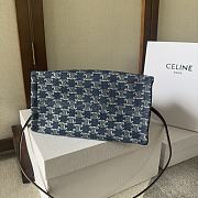 Celine Cabas Triomphe Blue Tote - 25.5x18.5x12cm - 3