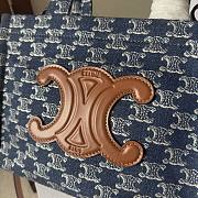 Celine Cabas Triomphe Blue Tote - 25.5x18.5x12cm - 2