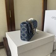 CELINE CHAIN SHOULDER BAG CLAUDE IN DENIM WITH TRIOMPHE DENIM- 20.5x10.5x4cm - 6