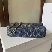 CELINE CHAIN SHOULDER BAG CLAUDE IN DENIM WITH TRIOMPHE DENIM- 20.5x10.5x4cm - 5