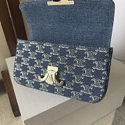 CELINE CHAIN SHOULDER BAG CLAUDE IN DENIM WITH TRIOMPHE DENIM- 20.5x10.5x4cm - 4