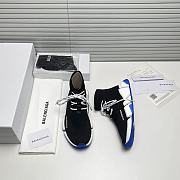 BALENCIAGA SPEED LACE-UP SNEAKER IN BLACK/BLUE - 6