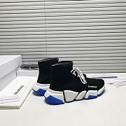 BALENCIAGA SPEED LACE-UP SNEAKER IN BLACK/BLUE - 5