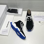 BALENCIAGA SPEED LACE-UP SNEAKER IN BLACK/BLUE - 4