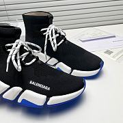 BALENCIAGA SPEED LACE-UP SNEAKER IN BLACK/BLUE - 3