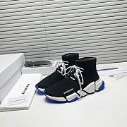 BALENCIAGA SPEED LACE-UP SNEAKER IN BLACK/BLUE - 2