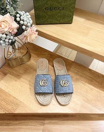 Gucci GG matelassé canvas espadrille sandal