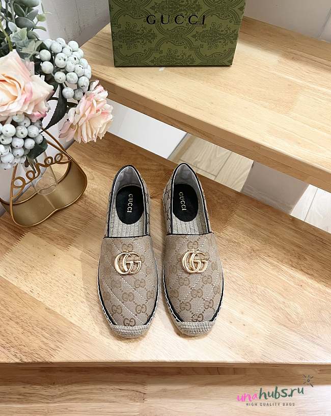 Gucci GG matelassé canvas espadrille loafers - 1