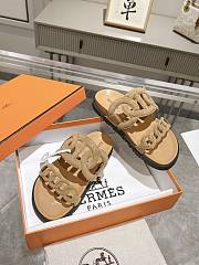 Hermes Extra Suede Brown Sandals - 6