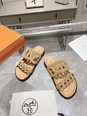 Hermes Extra Suede Brown Sandals - 5