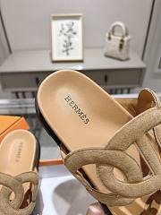 Hermes Extra Suede Brown Sandals - 3