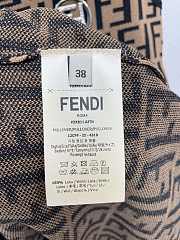 Fendi Brown Zucca Patterned Knit Sleeveless Bodycon Dress - 2