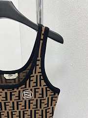 Fendi Brown Zucca Patterned Knit Sleeveless Bodycon Dress - 6