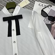 Gucci White With Black Ribbon Shirt - 5