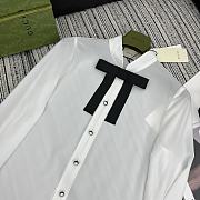 Gucci White With Black Ribbon Shirt - 3