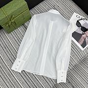 Gucci White With Black Ribbon Shirt - 2