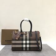 Burberry Top Handle Travel Checked Bag - 30 x 15 x 21CM - 2