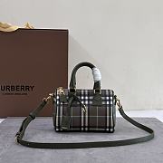 	 Burberry Top Handle Travel Checked Bag - 18.5 x 11 x 12CM - 2