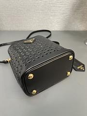 Prada Panier Leather Mini Bag Cut off Motif Black - 18×17×10.5 CM - 2