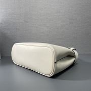 	 Prada Leather Bucket Top Handle Bag In White -32x23x11cm - 5