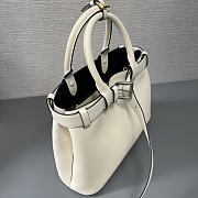 	 Prada Leather Bucket Top Handle Bag In White -32x23x11cm - 3