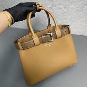 	 Prada Leather Bucket Top Handle Bag in Brown -32x23x11cm - 4