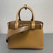 	 Prada Leather Bucket Top Handle Bag in Brown -32x23x11cm - 2