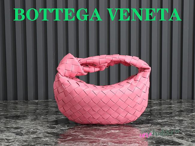 Bottega Veneta Mini Jodie In Dark Pink Leather Bag - 23x28x8cm - 1