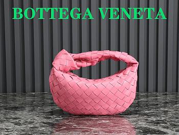 Bottega Veneta Mini Jodie In Dark Pink Leather Bag - 23x28x8cm