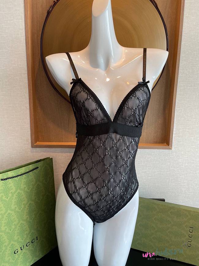 Gucci Black Lace Underwear Set - 1