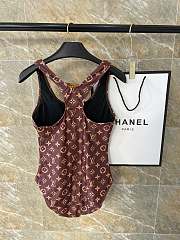 Louis Vuitton Brown Monogram With Gold Zipper One Piece Swimwear - 5