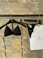 Versace Black Bikini With Gold Hardware - 2