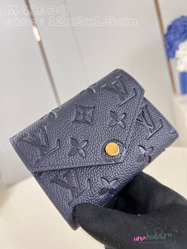 	 Louis Vuitton Victorine Monogram Empreinte Navy Wallet - 12cm - 1