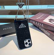 Prada Black Phonecase With Chain - 2