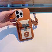 Hermes Brown Phonecase with strap and back pocket - 5