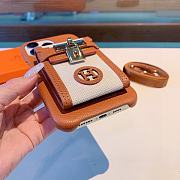 Hermes Brown Phonecase with strap and back pocket - 3