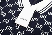 Gucci GG Stretch Cotton Polo Blue Color - 6