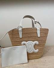 Celine Classic Panier In Raffia Tote - 21.5 X 22 X 13cm - 2