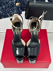 Valentino Vlogo Black Patent Sandals Heeled 155mm - 4