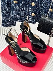 Valentino Vlogo Black Patent Sandals Heeled 155mm - 2