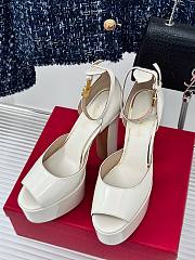 	 Valentino Vlogo White Patent Sandals Heeled 155mm - 2