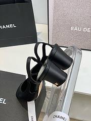 Chanel Slingback All Black With Gold CC Logo 6.5cm heeled - 6