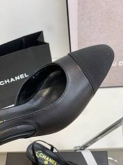 Chanel Slingback All Black With Gold CC Logo 6.5cm heeled - 4