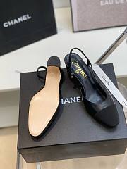 Chanel Slingback All Black With Gold CC Logo 6.5cm heeled - 3