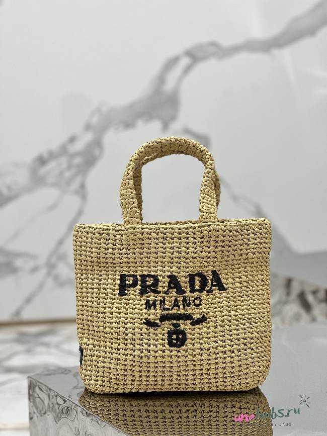 Prada Woven Raffia Small Tote - 24cm - 1